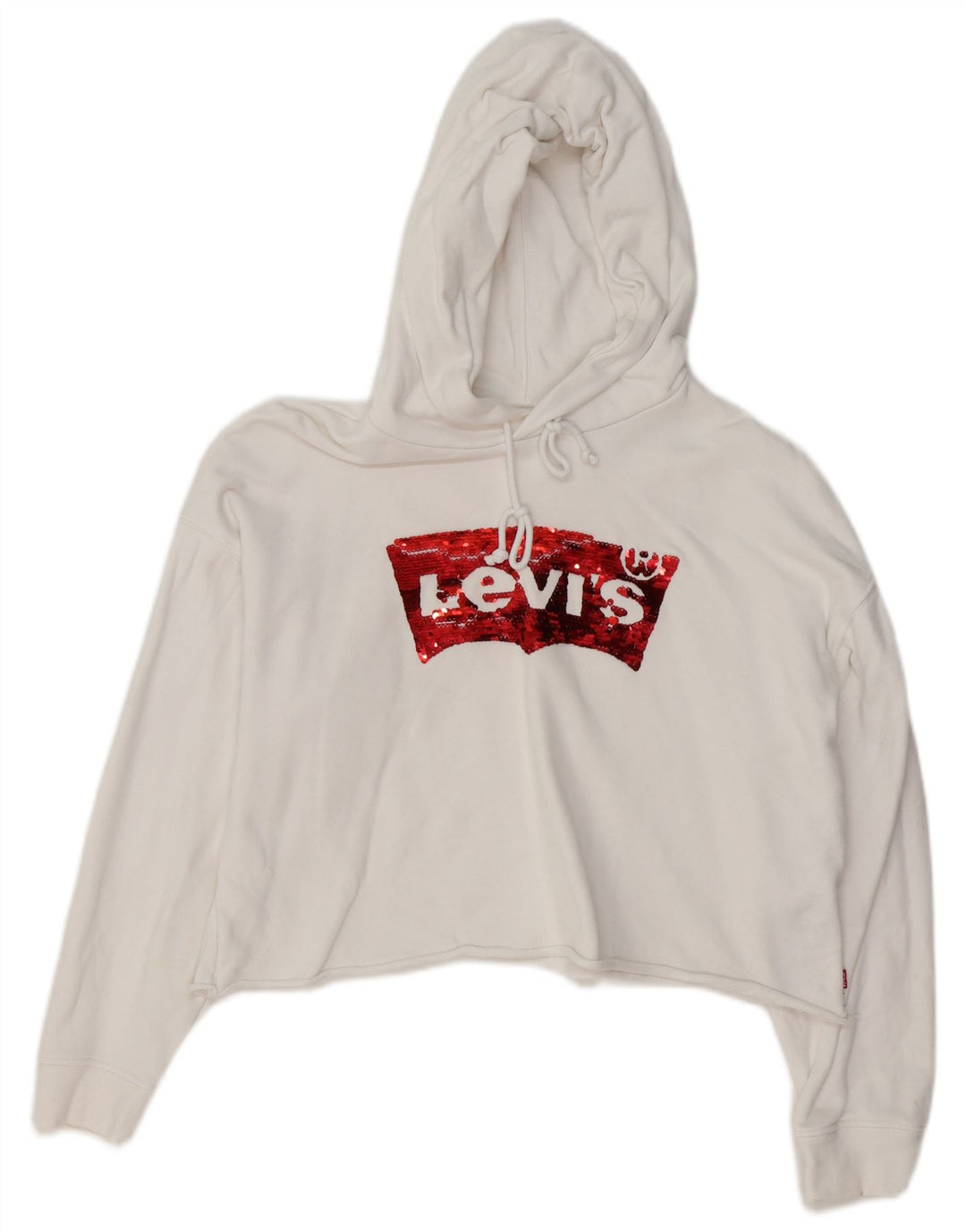 Suéter feminino com capuz oversized LEVI'S Reino Unido 14 algodão branco médio