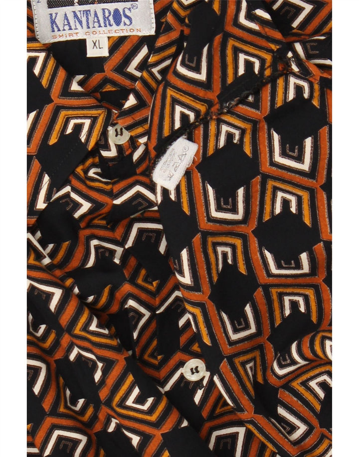 Camisa masculina Kantaros XL viscose geométrica multicolorida