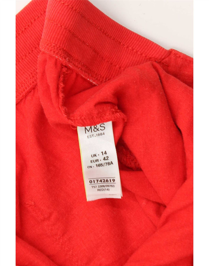 Shorts chino feminino Marks & Spencer Reino Unido 14 grande W36 linho vermelho