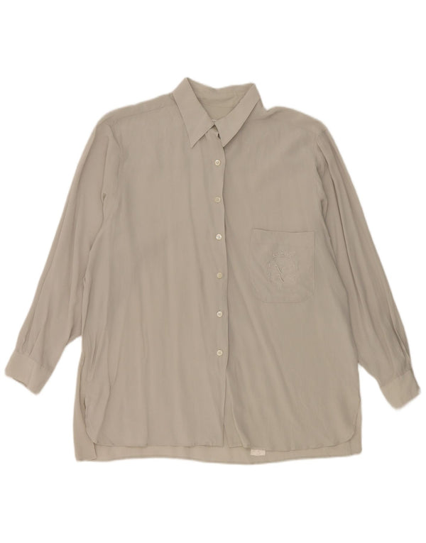 Blusa feminina Pancaldi UK 18 XL cinza seda