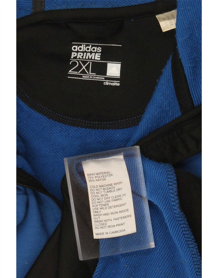 Adidas masculino Climalite Zip moletom com capuz 2XL azul colorblock poliéster