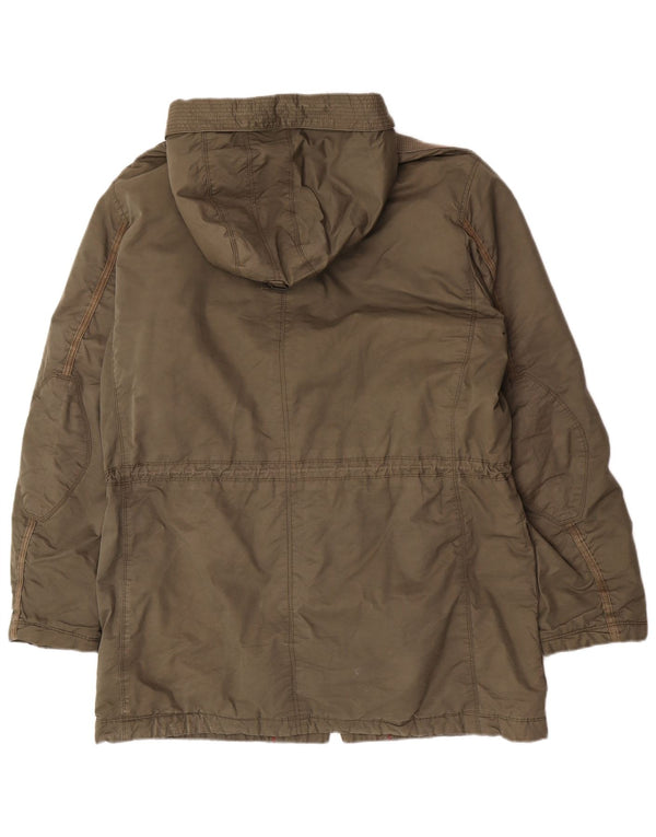 Jaqueta Parka masculina Napapijri Heritage com capuz Reino Unido 44 2XL algodão cáqui