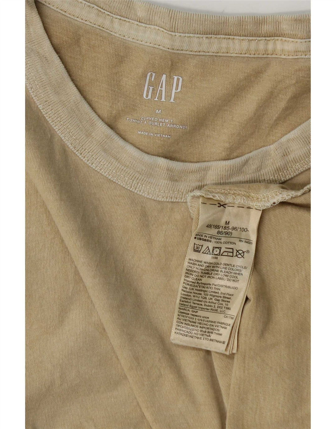 Camiseta masculina Gap Top médio algodão bege