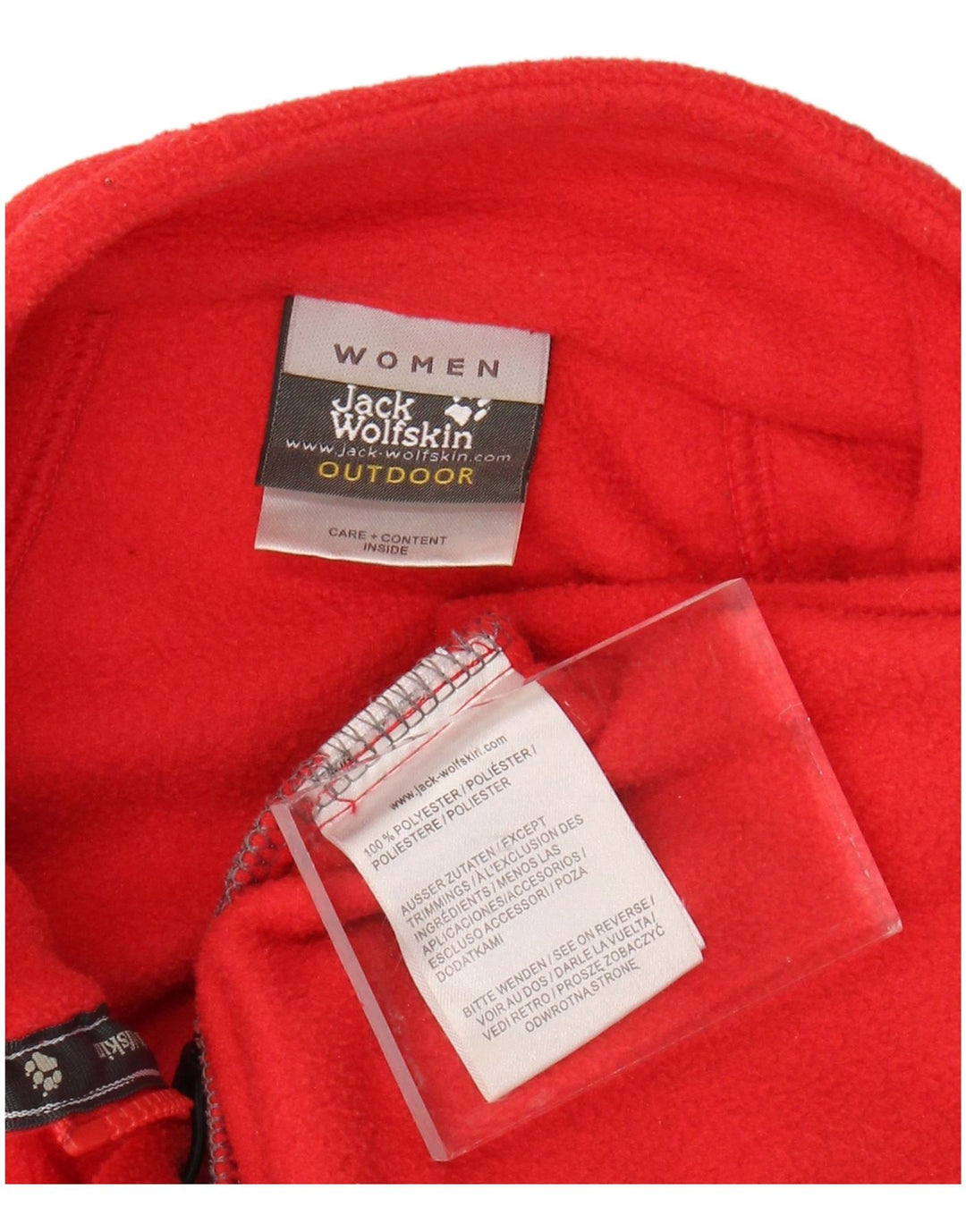 Jaqueta de lã feminina JACK WOLFSKIN UK 18 XL poliéster vermelho