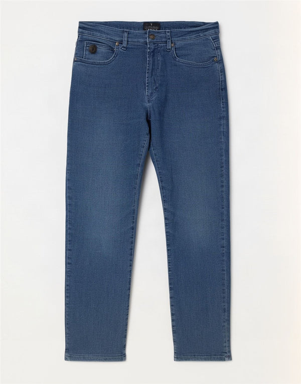 Trussardi Calça jeans feminina cintura alta W30 L26 algodão azul