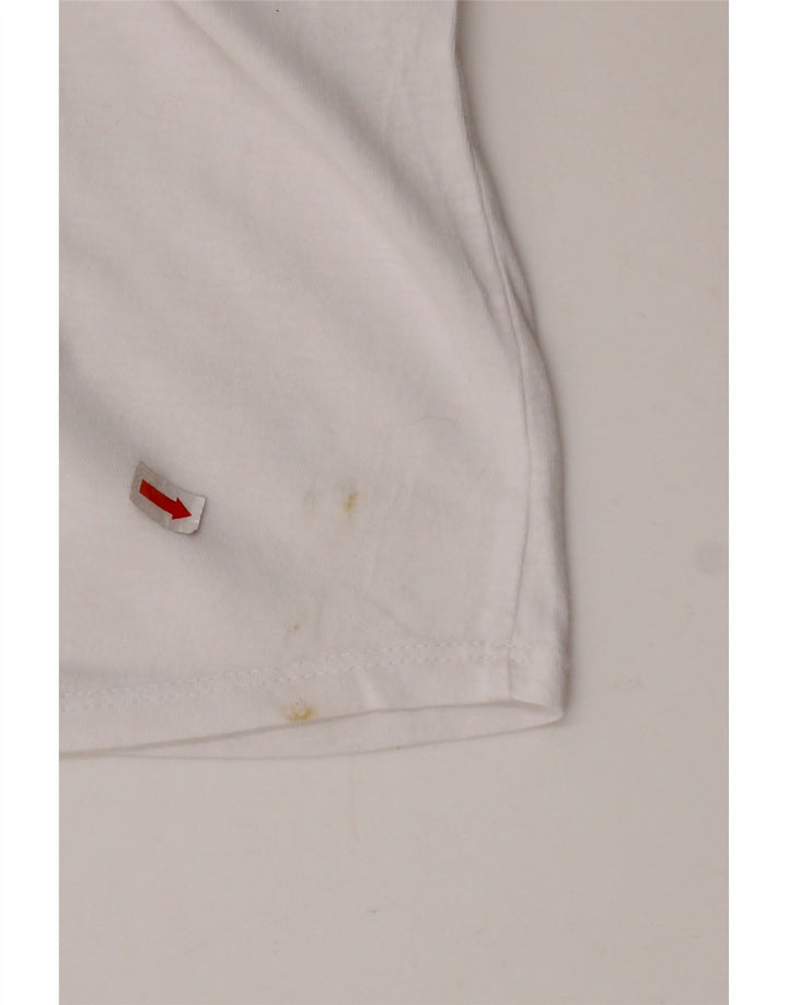 Avirex camiseta feminina cropped com estampa gráfica UK 22 2XL algodão branco