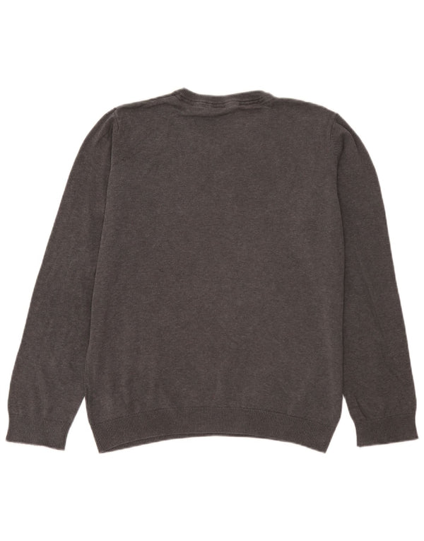 Suéter Marks & Spencer Boys com decote em V 14-15 anos algodão cinza