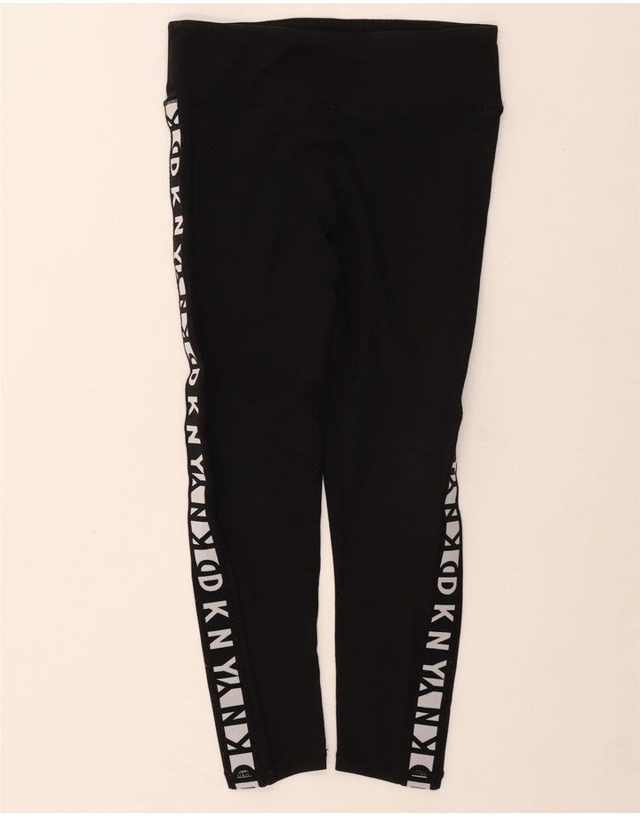 Leggings capri femininas DKNY UK 12 algodão preto médio