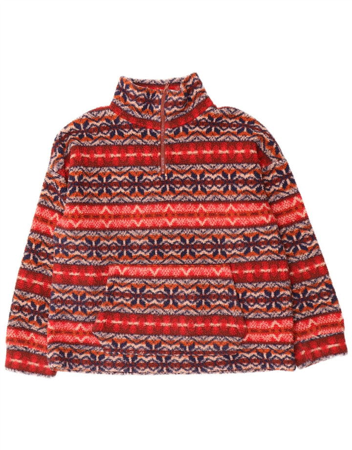 American Eagle Mens Loose Fit Fleece Jumper Pequeno Multicolorido Fair Isle