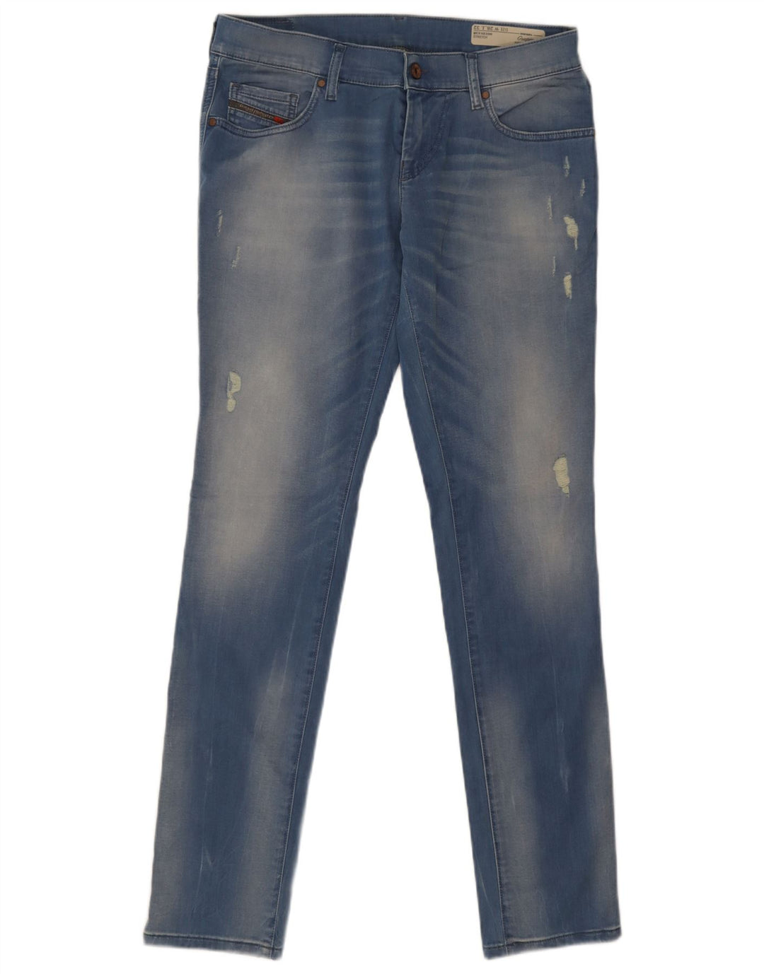 Jeans feminino Diesel Grupee Distressed Slim W28 L32 Azul Algodão