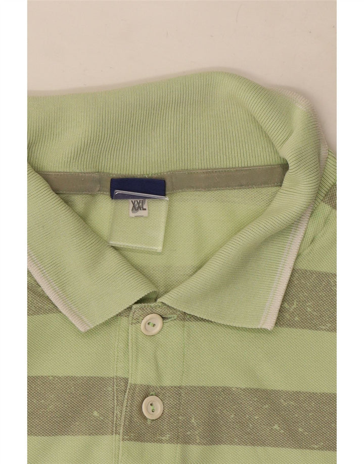 Camisa polo masculina Asics 2XL algodão listrado verde