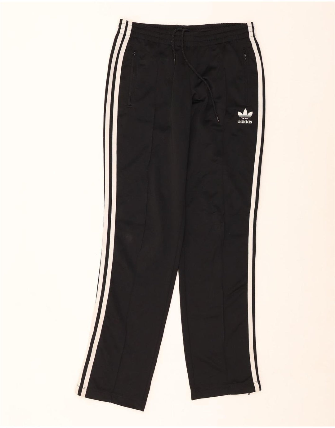 Calça de treino feminina ADIDAS UK 8 pequena preta poliéster