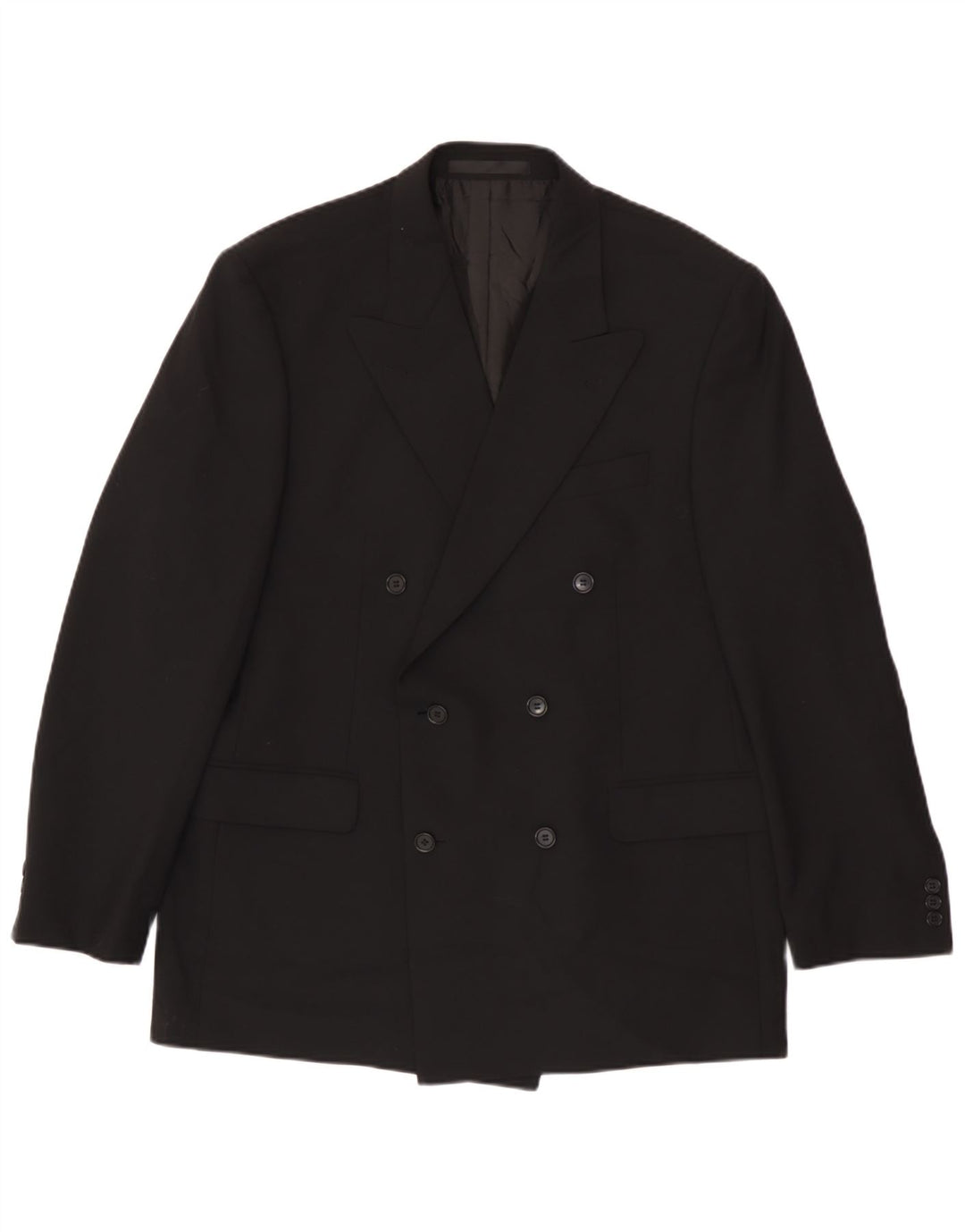 Jaqueta blazer masculina Marks & Spencer com peito duplo Reino Unido 42 grande preta