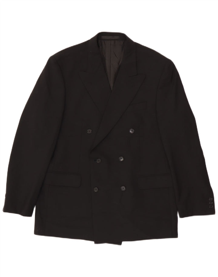 Jaqueta blazer masculina Marks & Spencer com peito duplo Reino Unido 42 grande preta