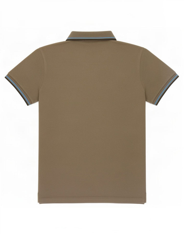 Camisa polo masculina Fred Perry de algodão listrado cáqui médio