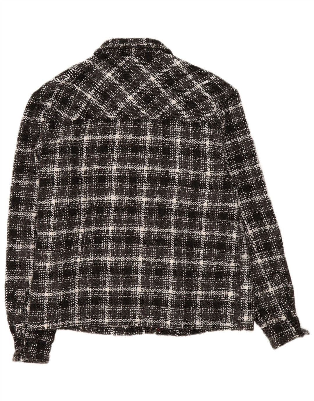 Camisa masculina de flanela Karl Kani poliéster xadrez preto médio