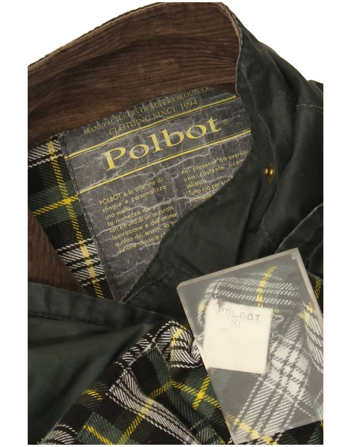 Jaqueta masculina de algodão encerado Polbot UK 42 XL verde