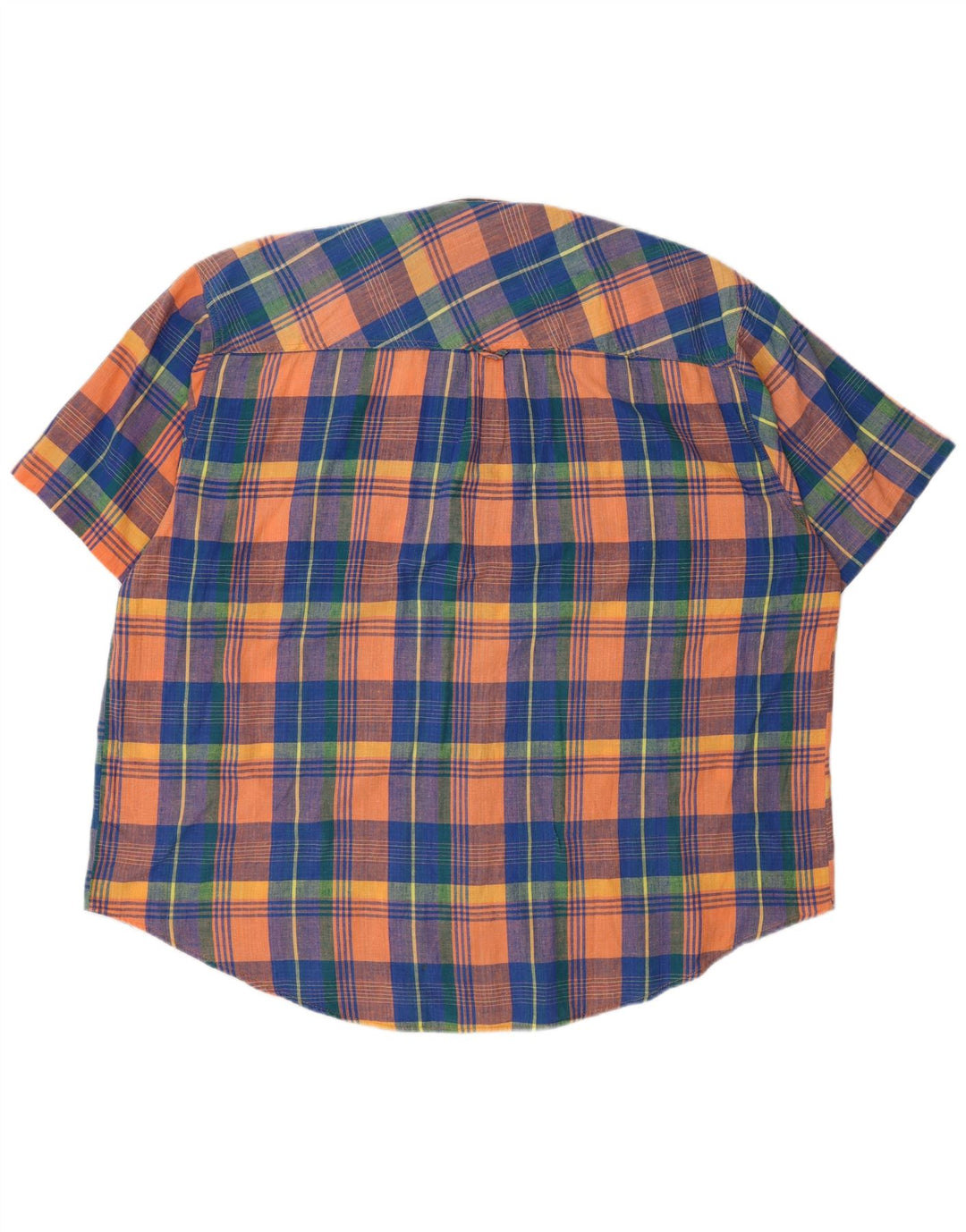 Camisa masculina vintage de ajuste regular tamanho 45/46 2XL algodão xadrez multicolorido