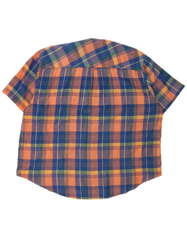 Camisa masculina vintage de ajuste regular tamanho 45/46 2XL algodão xadrez multicolorido