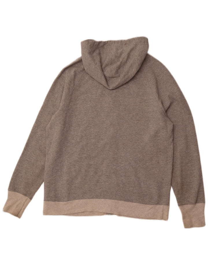 CHAMPION Suéter feminino com capuz e zíper grande bloco cinza