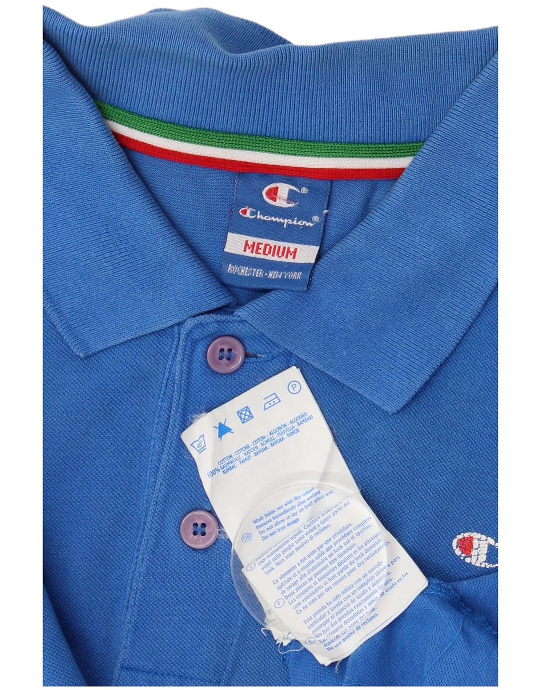 Camisa polo masculina Champion algodão azul médio
