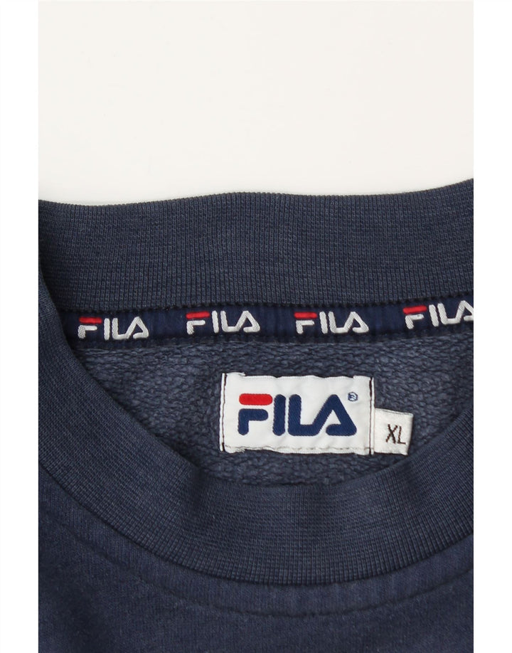 Fila moletom gráfico masculino jumper XL azul marinho