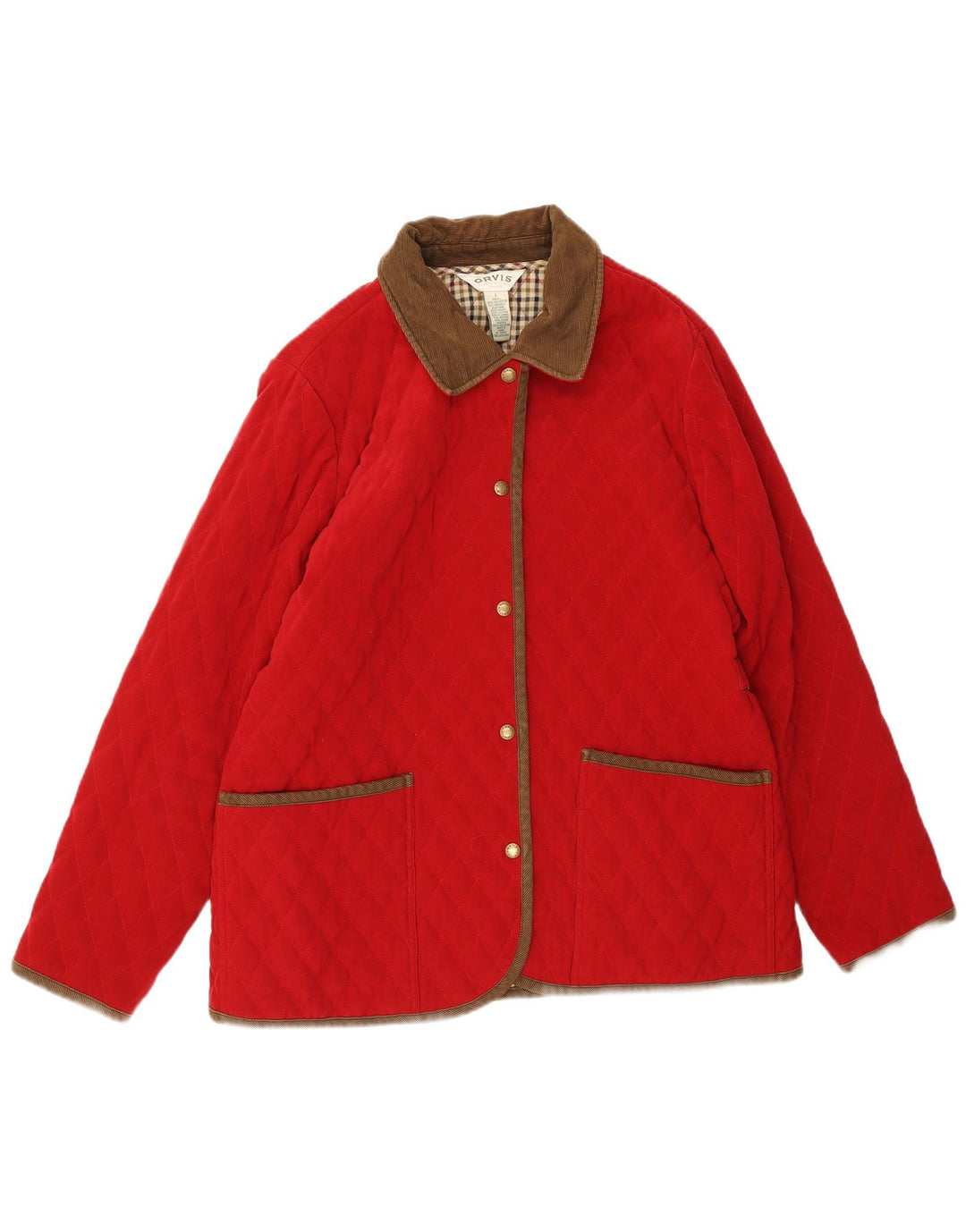 Jaqueta acolchoada superdimensionada feminina Orvis UK 16 grande poliéster vermelho