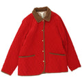 Jaqueta acolchoada superdimensionada feminina Orvis UK 16 grande poliéster vermelho