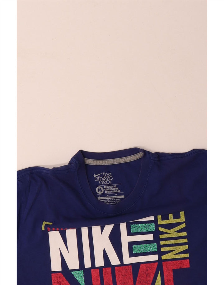 Camiseta masculina Nike Regular Fit gráfica top médio azul algodão