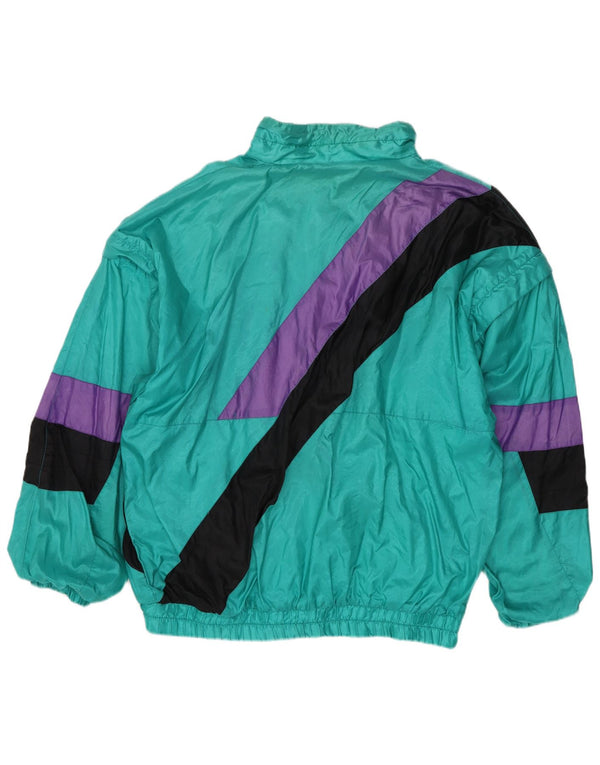 Jaqueta superior de agasalho masculino vintage grande poliamida colorblock verde