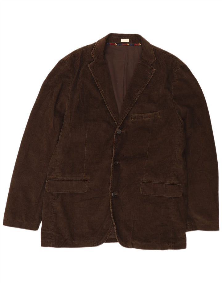 J. CREW Jaqueta blazer masculina de veludo cotelê com 3 botões Reino Unido 40 grande algodão marrom