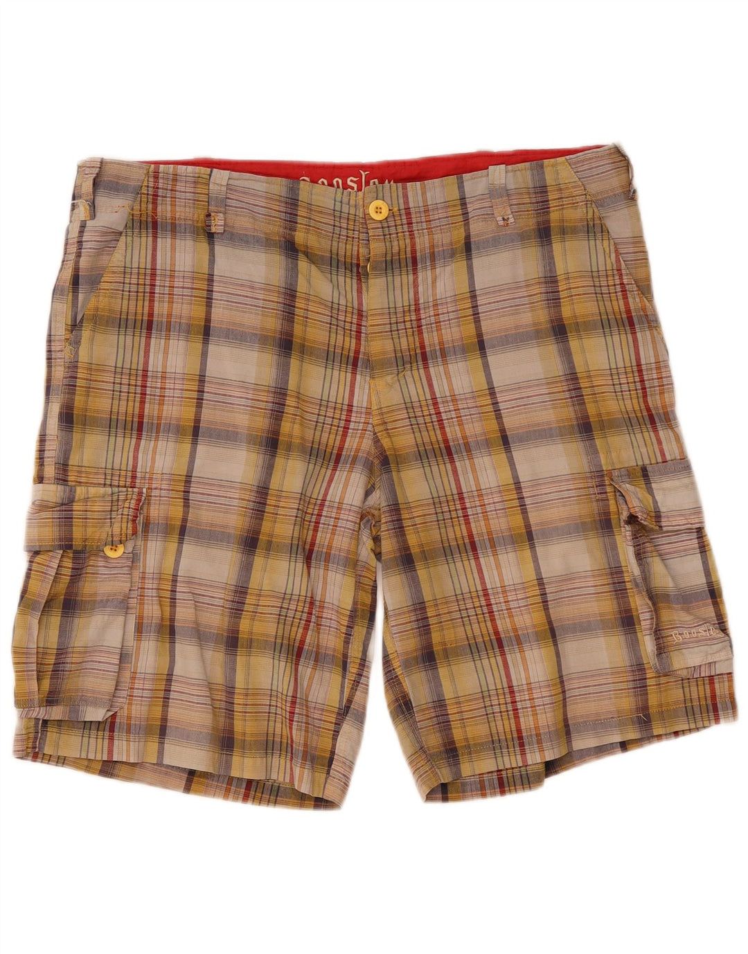 Shorts cargo masculino Boosley W36 grande algodão xadrez multicolorido