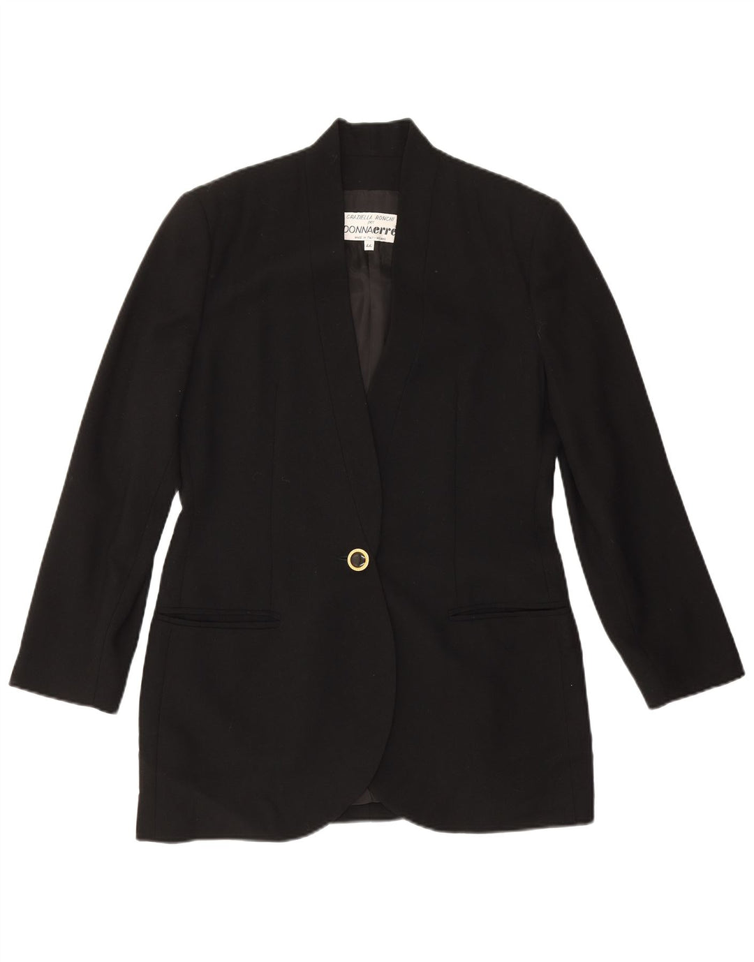 Jaqueta blazer feminina vintage com 1 botão IT 44 médio preto