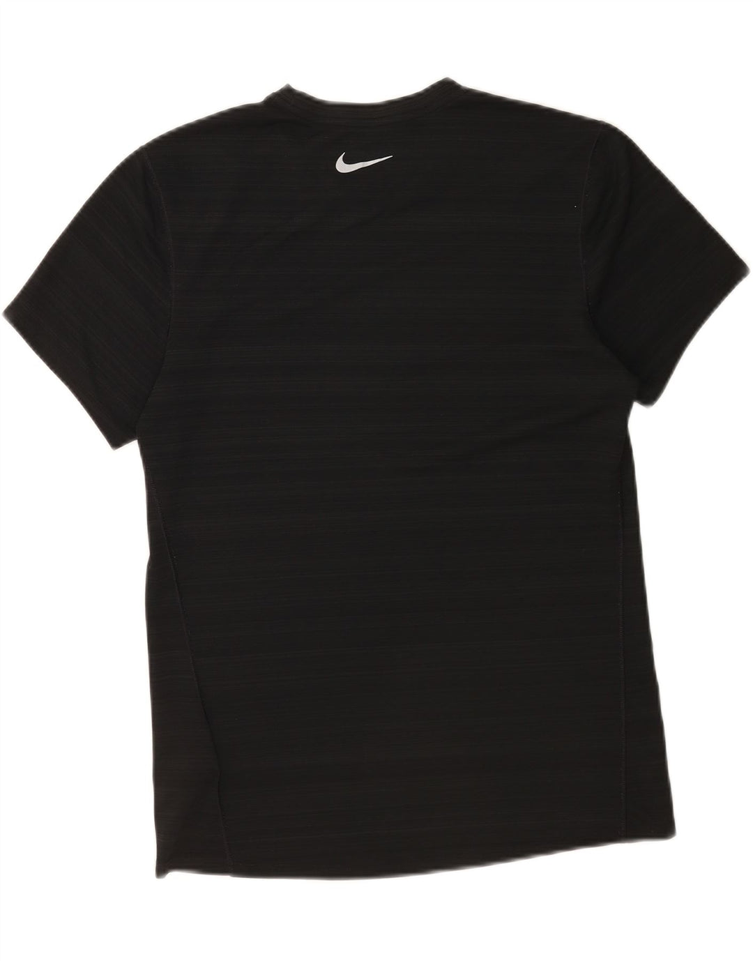 Nike Mens Dri Fit Camiseta Top Médio Preto Listrado Poliéster