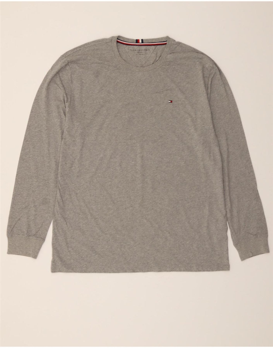 TOMMY HILFIGER Mens Top Long Sleeve XL Grey Cotton Vintage Tommy Hilfiger and Second-Hand Tommy Hilfiger from Messina Hembry 