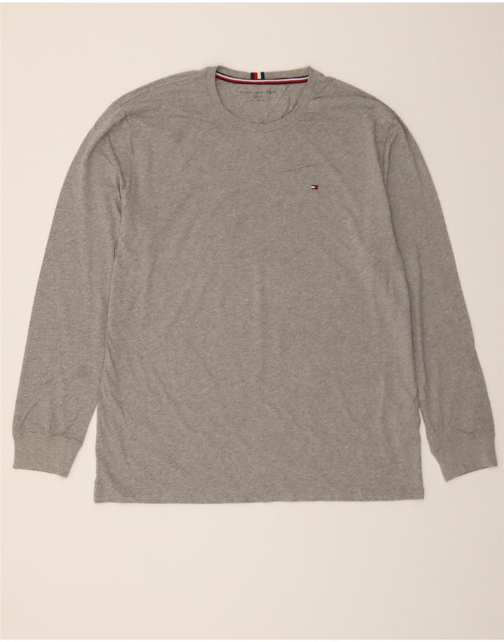 TOMMY HILFIGER Mens Top Long Sleeve XL Grey Cotton Vintage Tommy Hilfiger and Second-Hand Tommy Hilfiger from Messina Hembry 