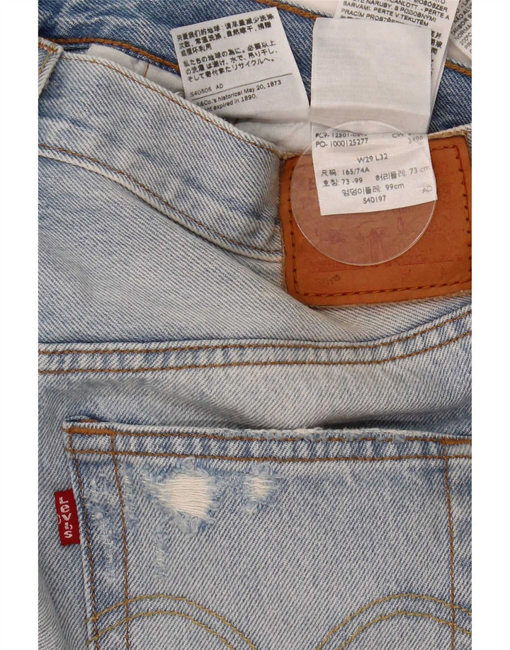 Levi's Mens Distressed Slim Jeans W29 L32 Azul Algodão