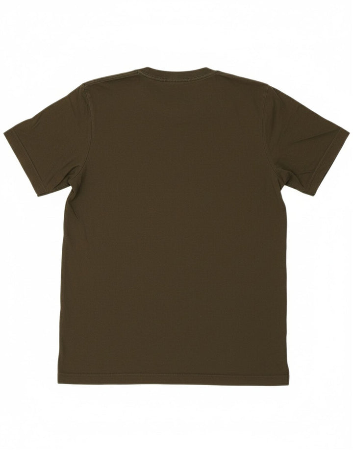 ADIDAS Mens Graphic T-Shirt Top Médio Algodão Cáqui