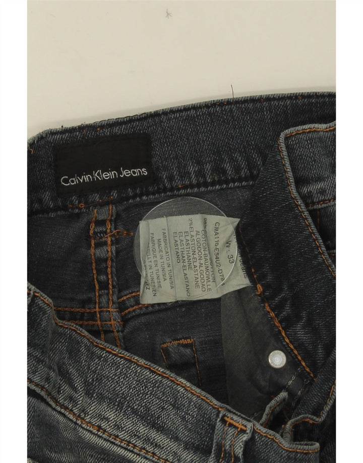Calça jeans reta masculina Calvin Klein W33 L28 algodão azul