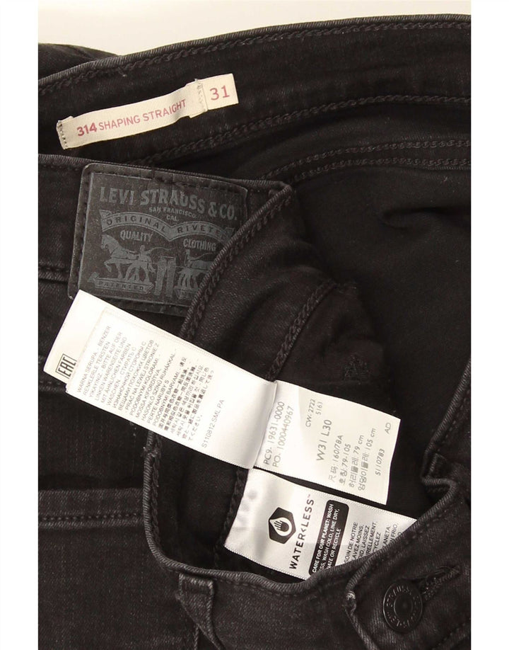 Calça jeans feminina Levi's 314 Shaping Straight W31 L30 algodão preto