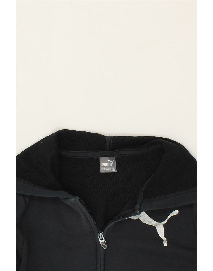 PUMA Boys Zip Hoodie Sweater 11-12 Years  Black Cotton Vintage Puma and Second-Hand Puma from Messina Hembry 