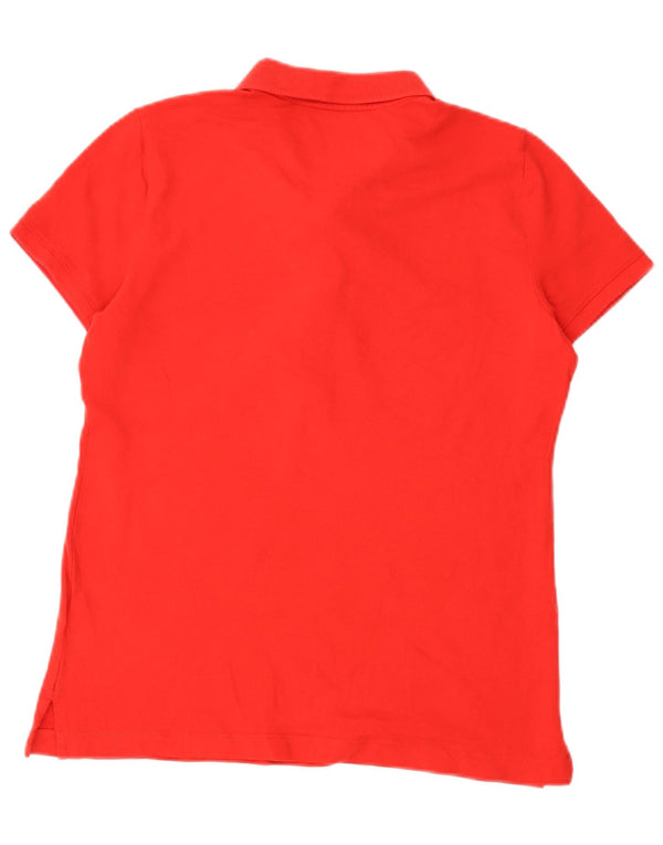 Camisa polo feminina Nautica UK 14 grande algodão vermelho