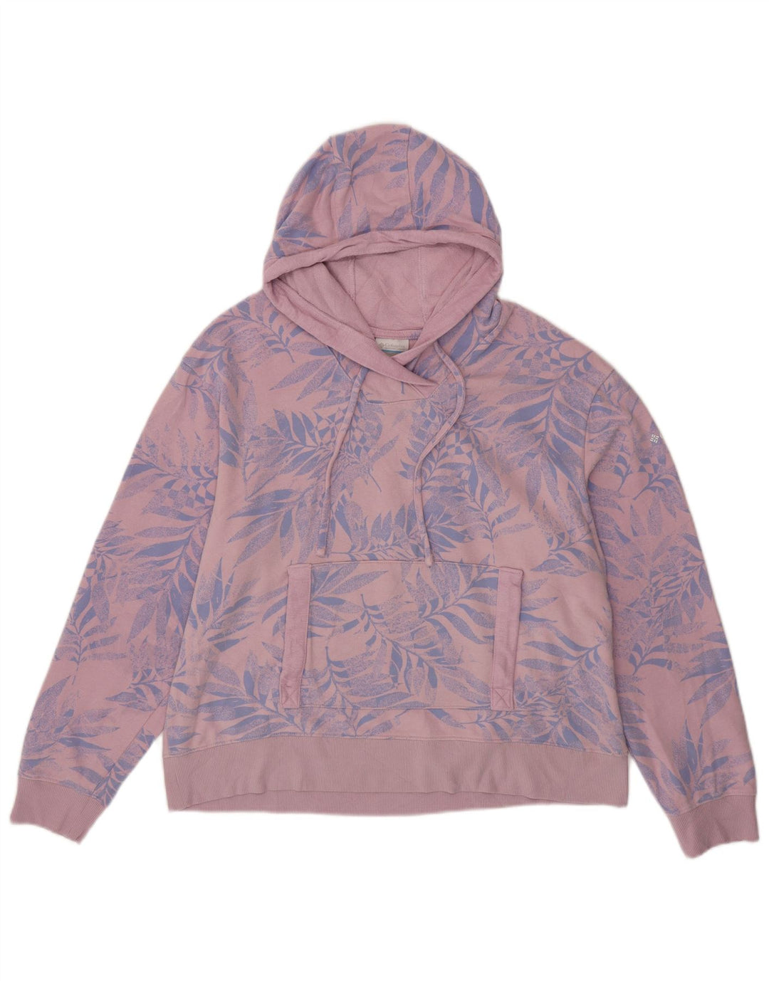 Suéter com capuz feminino COLUMBIA UK 18 XL rosa floral algodão
