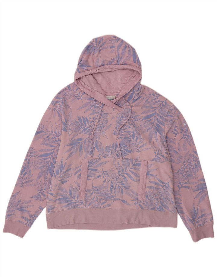 Suéter com capuz feminino COLUMBIA UK 18 XL rosa floral algodão