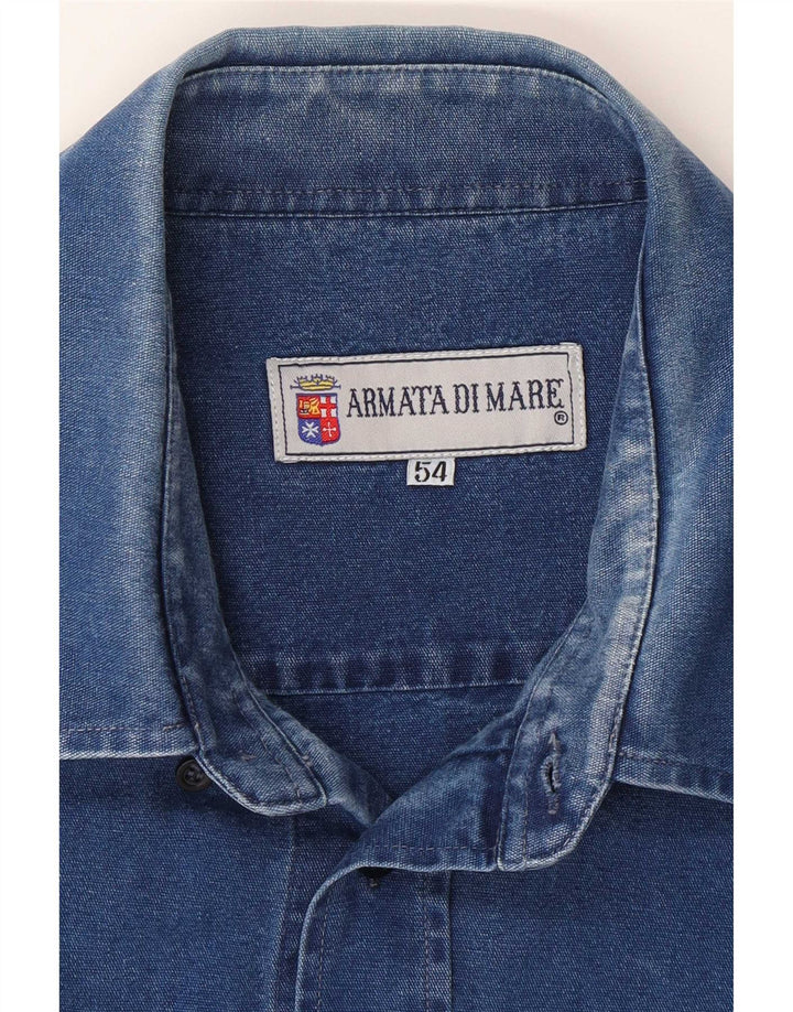Camisa jeans masculina Armata Di Mare IT 54 XL azul