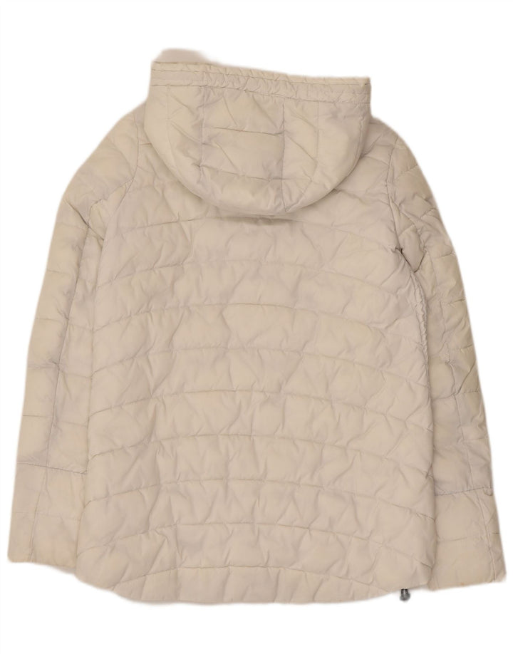 Jaqueta acolchoada com capuz feminina Superdry UK 8 pequena nylon branco