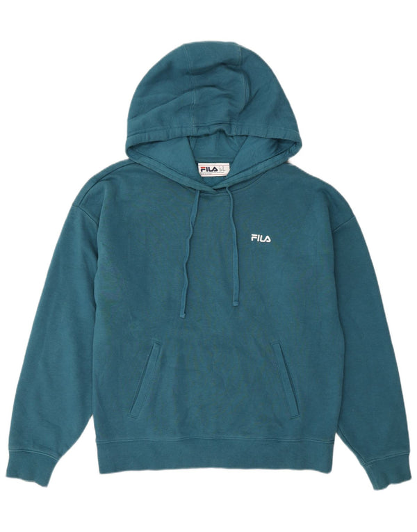 Fila Womens Relaxed Fit Hoodie Jumper UK 14 Médio Algodão Verde