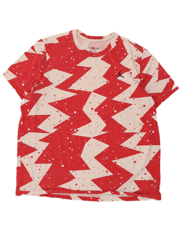 Camiseta masculina Jordan Top XL algodão geométrico vermelho