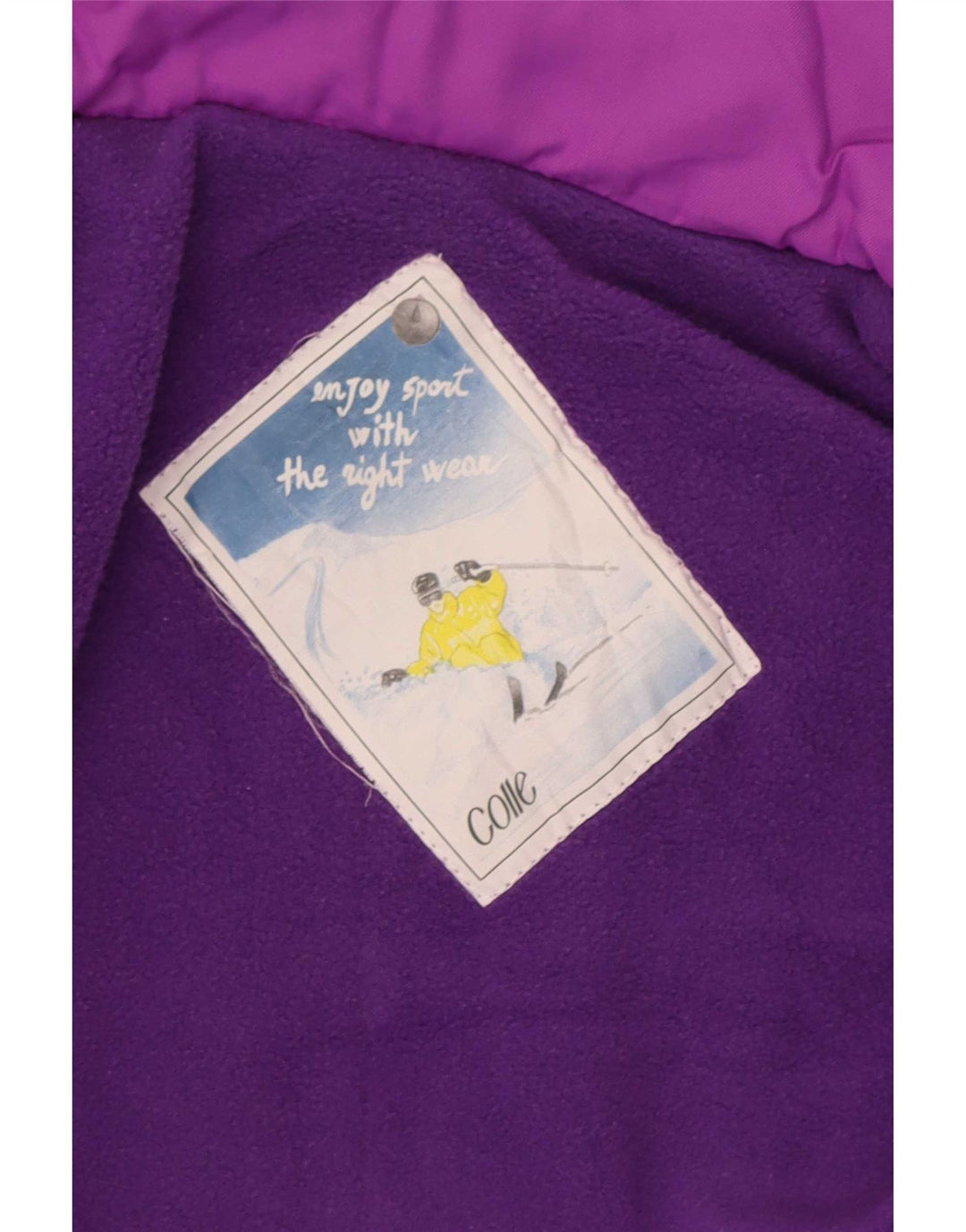 Macacão de esqui feminino Colle UK 12 bloco colorido roxo médio
