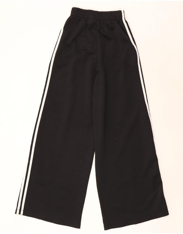 Calças de treino Adidas Womens Wide Leg UK 6 XS Poliéster Preto
